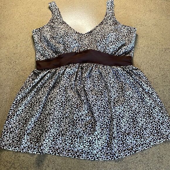 Leopard print one piece swimsuit swim dress size 18W - Picture 4 of 15